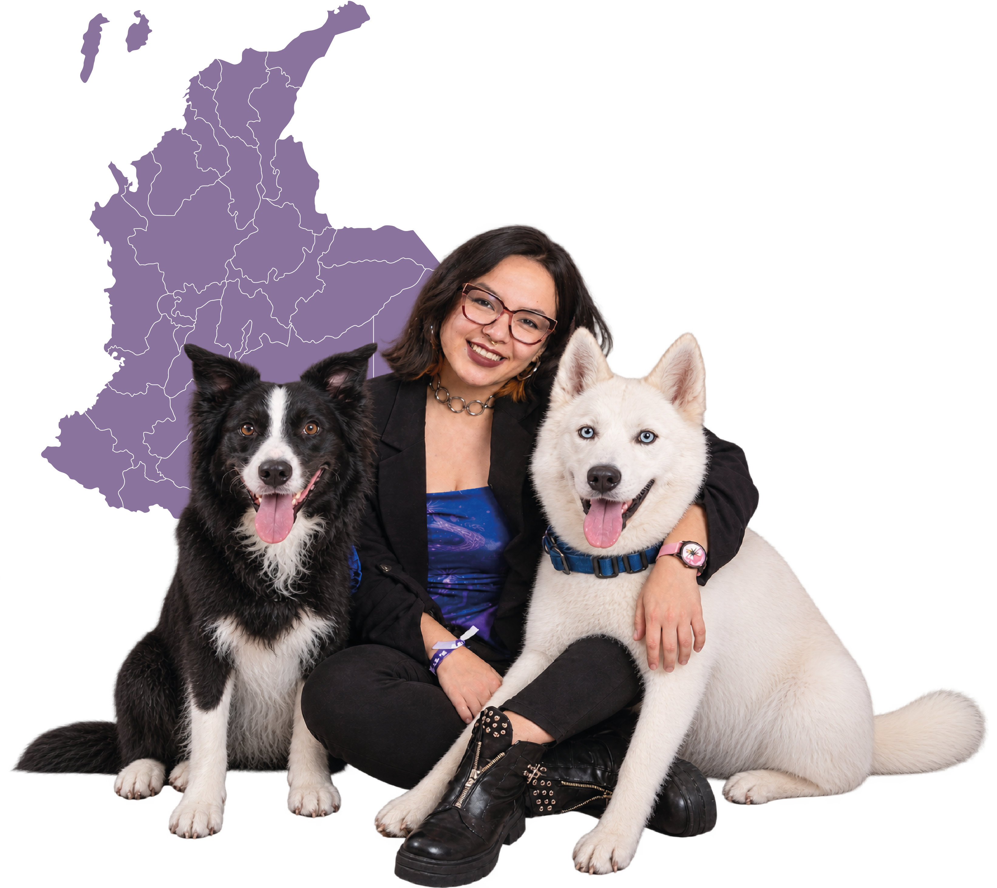 Jennifer Pedraza junto a sus perros